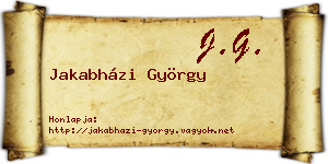 Jakabházi György névjegykártya