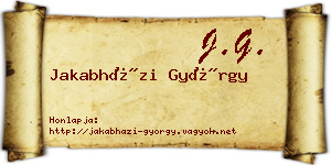 Jakabházi György névjegykártya